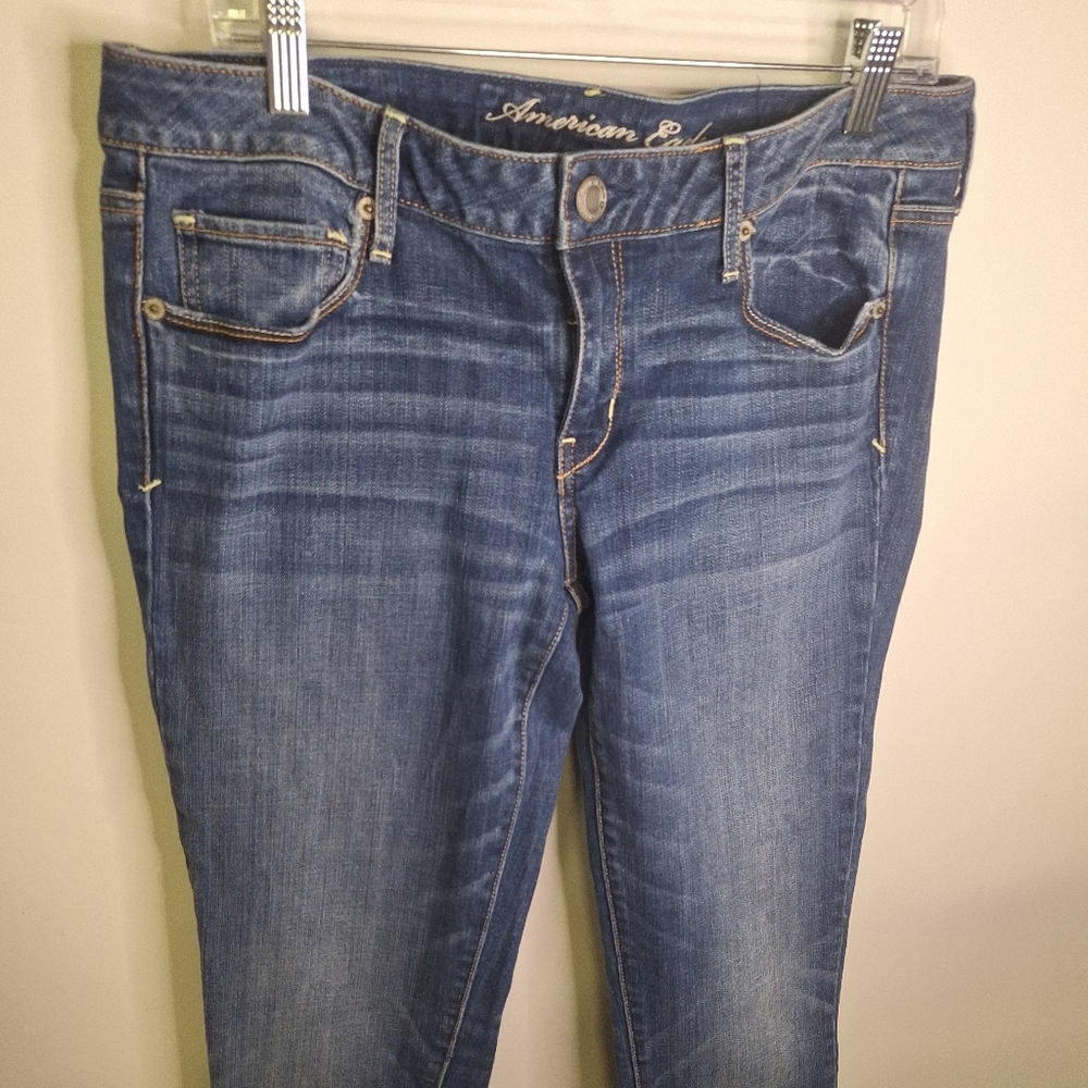 American Eagle Outfitters Dark Blue Straight Leg Jeans Size 12